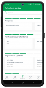 Embudo de ventas Versat CRM Smartphone